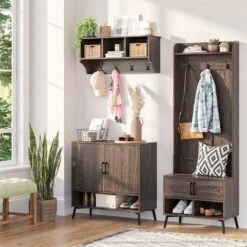 RiverRidge Woodbury Transitional Wood Shoe Cabinet With Metal Legs In Gray -Cymax Sales 2597739 8 L