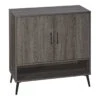RiverRidge Woodbury Transitional Wood Shoe Cabinet With Metal Legs In Gray