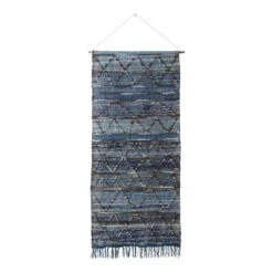 Surya Cassidy CSS-5000 60"Hx30"W Rectangle Cotton Wall Hanging In Blue/Charcoal