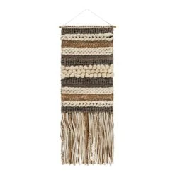 Surya Artifice II 70 X 24" Rectangle Fabric Wall Hanging In Cream/Brown/Charcoal