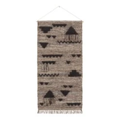 Surya Asher ASE-3001 60 X 30" Rectangle Wool Wall Hanging In Tan Brown/Black