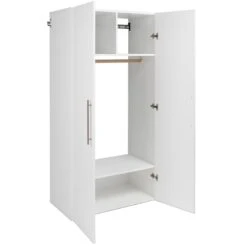 Pemberly Row 36" Wall Mounted Garage Storage Wood Wardrobe Cabinet In White -Cymax Sales 2639423 3 L