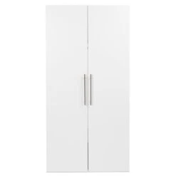 Pemberly Row 36" Wall Mounted Garage Storage Wood Wardrobe Cabinet In White -Cymax Sales 2639423 4 L