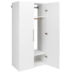 Pemberly Row 36" Wall Mounted Garage Storage Wood Wardrobe Cabinet In White -Cymax Sales 2639423 7 L