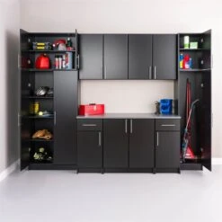 Pemberly Row Wooden 32" Base Cabinet With 1 Adjustable Shelf In Black -Cymax Sales 2639424 12 L