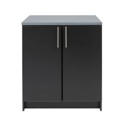Pemberly Row Wooden 32" Base Cabinet With 1 Adjustable Shelf In Black -Cymax Sales 2639424 2 L