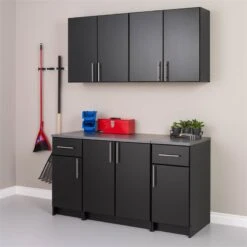 Pemberly Row Wooden 32" Base Cabinet With 1 Adjustable Shelf In Black -Cymax Sales 2639424 5 L