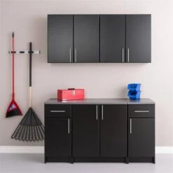 Pemberly Row Wooden 32" Base Cabinet With 1 Adjustable Shelf In Black -Cymax Sales 2639424 7 L