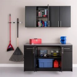 Pemberly Row Wooden 32" Base Cabinet With 1 Adjustable Shelf In Black -Cymax Sales 2639424 8 L