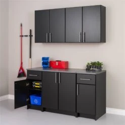 Pemberly Row Wooden 16" Base Cabinet With 1 Adjustable Shelf In Black -Cymax Sales 2639425 6 L