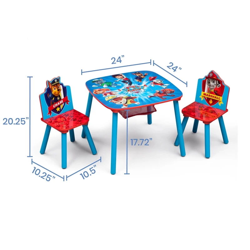 Delta Children Paw Petrol Wood Table And Chair Set With Storage In Blue/Red 5 Delta Children Paw Petrol Wood Table And Chair Set With Storage In Blue/Red - Image 5