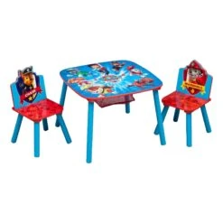 Delta Children Paw Petrol Wood Table And Chair Set With Storage In Blue/Red