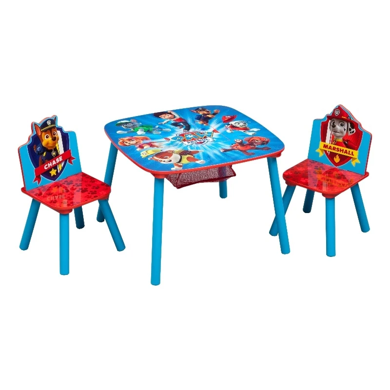 Delta Children Paw Petrol Wood Table And Chair Set With Storage In Blue/Red 1 Delta Children Paw Petrol Wood Table And Chair Set With Storage In Blue/Red