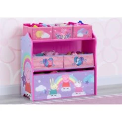 Delta Children Peppa Pig 6 Bin Fabric Store Toy Organizer In Multi-Color -Cymax Sales 2639616 1 L