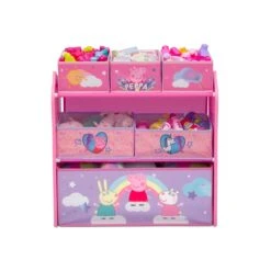 Delta Children Peppa Pig 6 Bin Fabric Store Toy Organizer In Multi-Color -Cymax Sales 2639616 3 L