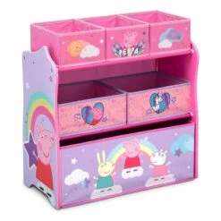 Delta Children Peppa Pig 6 Bin Fabric Store Toy Organizer In Multi-Color