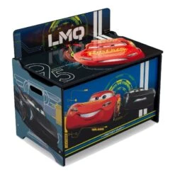 Delta Children Cars Wood And Metal Deluxe Toy Box In Multi-Color