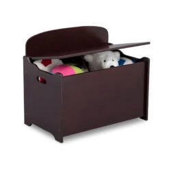 Delta Children MySize Engineered Wood Deluxe Toy Box In Dark Chocolate -Cymax Sales 2639686 2 L