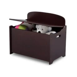 Delta Children MySize Engineered Wood Deluxe Toy Box In Dark Chocolate -Cymax Sales 2639686 4 L