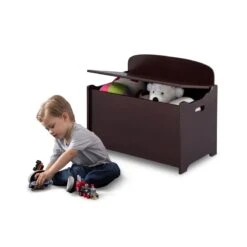 Delta Children MySize Engineered Wood Deluxe Toy Box In Dark Chocolate -Cymax Sales 2639686 6 L
