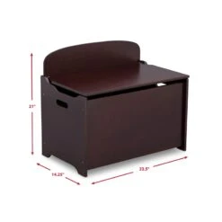 Delta Children MySize Engineered Wood Deluxe Toy Box In Dark Chocolate -Cymax Sales 2639686 7 L