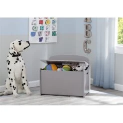 Delta Children MySize Engineered Wood Deluxe Toy Box In Gray -Cymax Sales 2639688 1 L