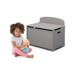 Delta Children MySize Engineered Wood Deluxe Toy Box In Gray -Cymax Sales 2639688 4 L