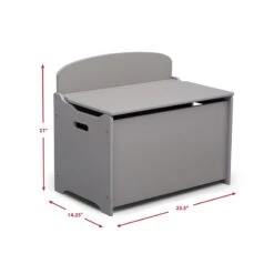 Delta Children MySize Engineered Wood Deluxe Toy Box In Gray -Cymax Sales 2639688 5 L