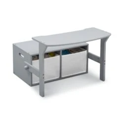 Delta Children MySize Wood And Fabric Activity Bench In Gray -Cymax Sales 2639689 3 L