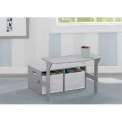 Delta Children MySize Wood And Fabric Activity Bench In Gray -Cymax Sales 2639689 6 L