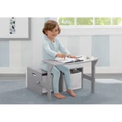 Delta Children MySize Wood And Fabric Activity Bench In Gray -Cymax Sales 2639689 7 L