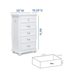 Delta Children Fairytale 5-Drawer Wood And Metal Chest In Bianca White -Cymax Sales 2639776 10 L