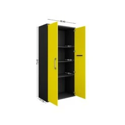Manhattan Comfort Eiffel 4 Shelves Wood Garage Cabinet In Black Matte -Cymax Sales 2640032 2 L