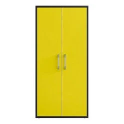 Manhattan Comfort Eiffel 4 Shelves Wood Garage Cabinet In White Gloss -Cymax Sales 2640032 L 1