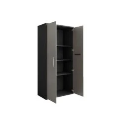 Manhattan Comfort Eiffel 4 Shelves Wood Garage Cabinet In White Gloss -Cymax Sales 2640033 3 L 1