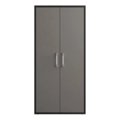 Manhattan Comfort Eiffel 4 Shelves Wood Garage Cabinet In Black Matte