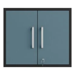 Manhattan Comfort Eiffel Wood Floating Garage Storage Cabinet In Blue -Cymax Sales 2640036 8 L