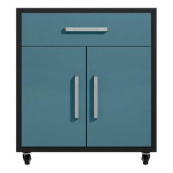 Manhattan Comfort Eiffel 1-Drawer Wood Floating Garage Storage Cabinet In Yellow -Cymax Sales 2640045 L