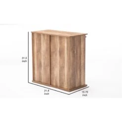 Rustic Wine Cabinet With Barn Door And 2 Drawers Natural -Cymax Sales 2646638 4 L