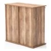 Rustic Wine Cabinet With Barn Door And 2 Drawers Natural