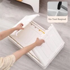 Hanamya 32 Liter Folding And Stackable Containers In White/Cream (Set Of 2) -Cymax Sales 2655467 10 L