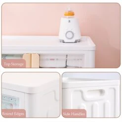 Hanamya 32 Liter Folding And Stackable Containers In White/Cream (Set Of 2) -Cymax Sales 2655467 11 L