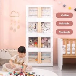 Hanamya 32 Liter Folding And Stackable Containers In White/Cream (Set Of 2) -Cymax Sales 2655467 12 L