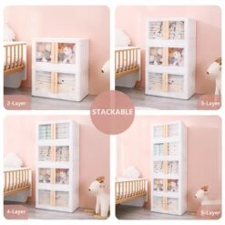 Hanamya 32 Liter Folding And Stackable Containers In White/Cream (Set Of 2) -Cymax Sales 2655467 13 L