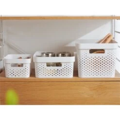 Lidded Storage Plastic Bin Organizer 5 Liter In White Set Of 6 -Cymax Sales 2658787 5 L
