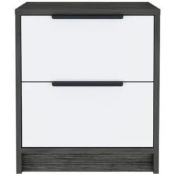 Home Square 2-Piece Set With Nightstand And Shoe Rack With Mirror -Cymax Sales 2659979 2 L