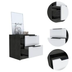 Home Square 2-Piece Set With Nightstand And Shoe Rack With Mirror -Cymax Sales 2659979 8 L