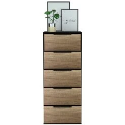 Home Square 2-Piece Set With Shoe Rack With Mirror And 5 Drawer Dresser -Cymax Sales 2664515 6 L