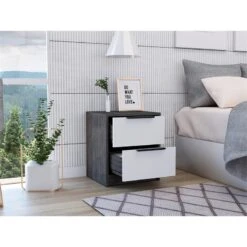 Home Square 3-Piece Set With 2 Night Stand For Bedroom And Shoe Rack -Cymax Sales 2664539 4 L