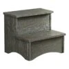Intercon Furniture Oak Park Bedroom Traditional Wood Step Stool In Pewter